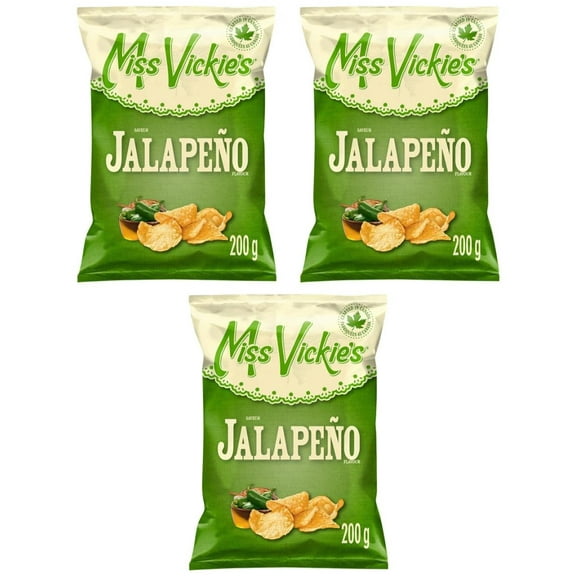 Miss Vickie's Jalapeno Flavor Kettle Cooked Potato Chips, 200g (3 Pack)