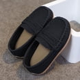 thumbnail image 2 of Black Toddler Girls Slip On Soft Sole Loafers Faux Suede Black Casual Flats British Style Everyday Shoes, 2 of 5