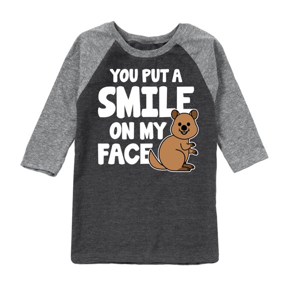 Instant Message - You Put A Smile On My Face - Toddler & Youth Raglan Graphic T-Shirt