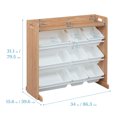 thumbnail image 2 of ECR4Kids 3-Tier Organizer with Shelf and 9 Removable Plastic Bins, 3x3, Toy Storage, Dark Natural/White, 2 of 9