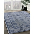 thumbnail image 3 of Ahgly Company Machine Washable Indoor Rectangle Industrial Modern Blue Gray Area Rugs, 8' x 10', 3 of 7