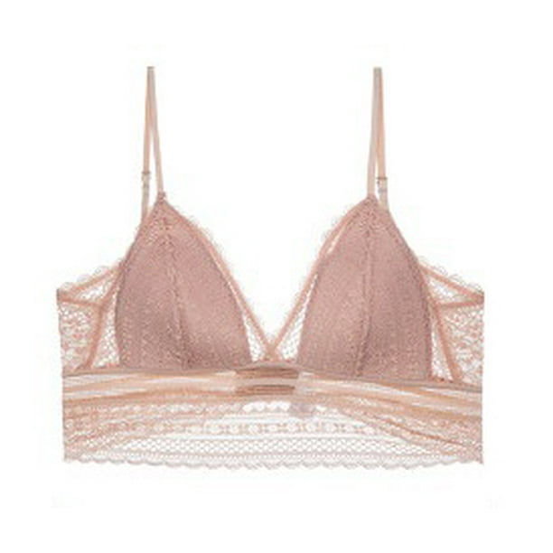 Ropa interior de mujer con copa triangular fina sin aro de acero, espalda de encaje, hombros descubiertos, gran forma de U, sin espalda