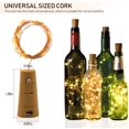 thumbnail image 4 of Luces de botella de vino con corcho, paquete de 10 luces LED de alambre de cobre blanco cálido para bricolaje, bodas, Navidad 2M / 20LED luces decorativas de corcho (batería incluida) brillar Electrónica, 4 of 5