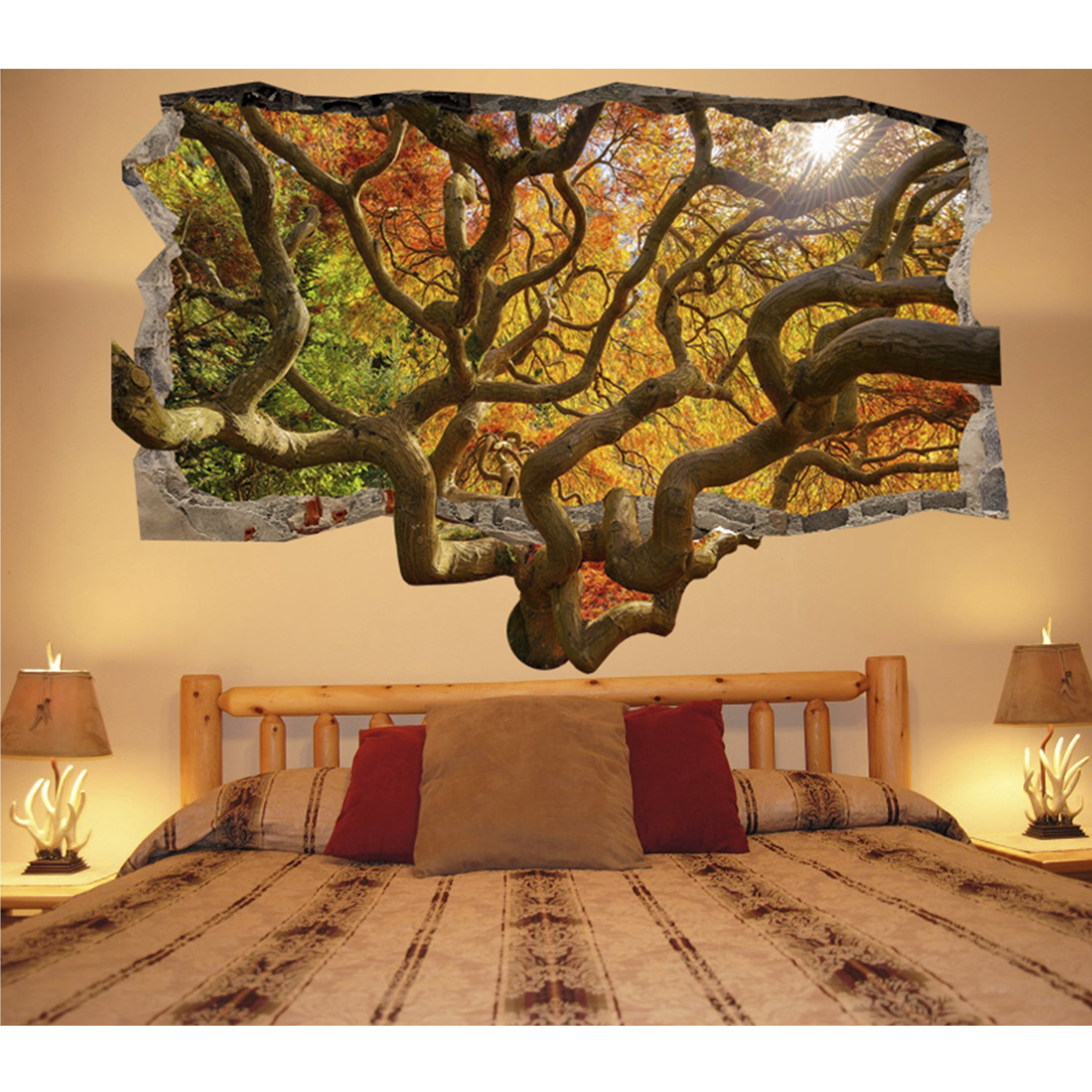 Startonight 3D  Mural  Wall Art Photo Decor Brown Tree 