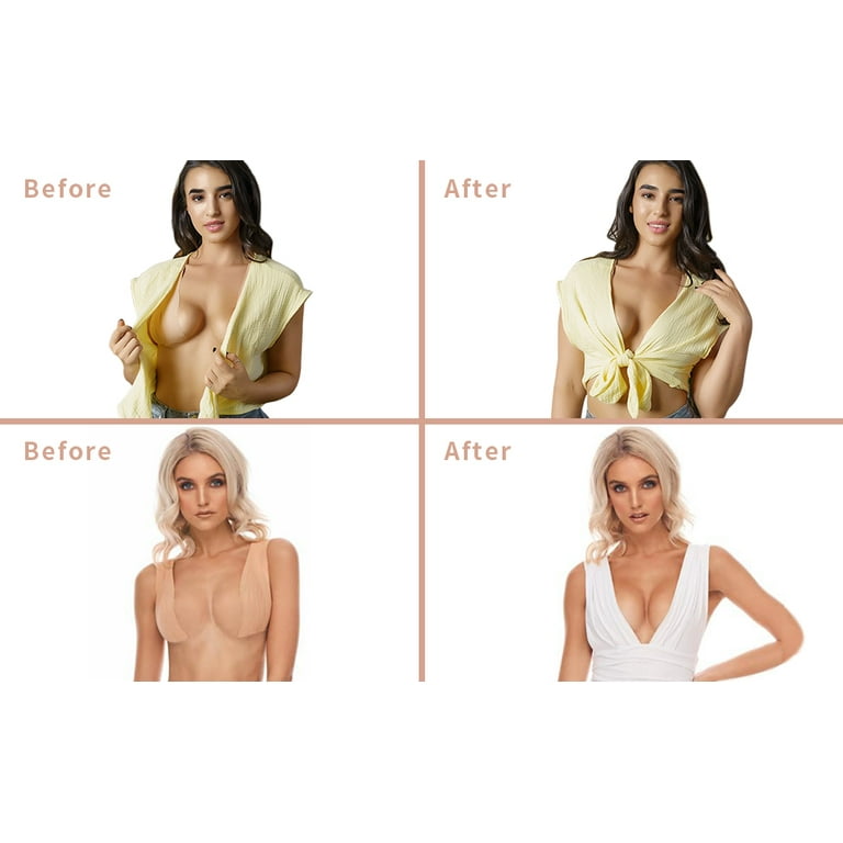 Boob Tape Bra Tape with 10 Pcs Petal Backless and 2 Pcs Silicone Nipple  Cover Set, Breathable Breast Lift Tape Athletic Tape for A-E Cup Large  Breast Beige at  Women's Clothing store