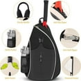 thumbnail image 6 of Yucurem Tennis Sling Backpack Crossbody Bag for Men & Women, Waterproof Crossbody Sling Pickleball Bags for Pickleball Tennis Racketball and Travel (Black), 6 of 9