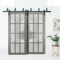 thumbnail image 4 of Sliding Closet Frosted Glass 12 Lites Barn Bypass Doors 60 x 84 inches, 4 of 6