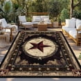 thumbnail image 3 of Outdoor Rug 5x7 ft Farmhouse Star Western Waterproof Outdoor Patio Rug Mat Non Slip Outside Area Rugs Carpet for RV,Camping,Porch,Deck,Pool,Balconybackyard,Brown Rustic, 3 of 9