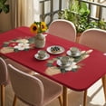 thumbnail image 3 of Cherry Blossoms Table Cloths for 4 Foot Rectangle Tables, Japanese Spring Floral Leaves Rustic Red Patio Waterproof Elastic Fitted Tablecloths, Washable Rectangular Table Cover for Camping, 3 of 8