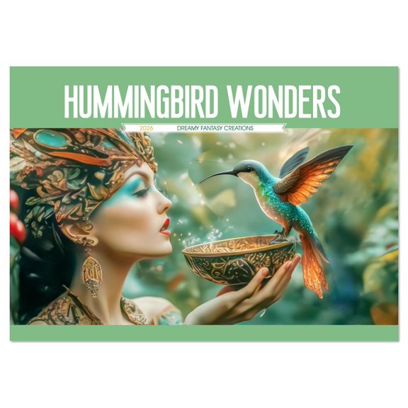 Hummingbird Wonders - Dreamy fantasy creations (Monthly Wall Calendar 2026 16.5 x 23.4 (open)), CALVENDO 14 Month Calendar