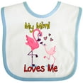 thumbnail image 3 of Inktastic My Mimi Loves Me Flamingo Boys or Girls Baby Bib, 3 of 4