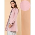thumbnail image 2 of INSPIRE CHIC Manteau Long d'Hiver pour Femme à Col Peter Pan, Boutonnage Simple, Rose, m, 2 of 6