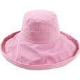 thumbnail image 5 of CoCopeaunts Women Bucket Hat Super Wide Brim Fold Bucket Cap Beach Wedding Solid Color Floppy Fisherman Hat with Chin Strap, 5 of 8