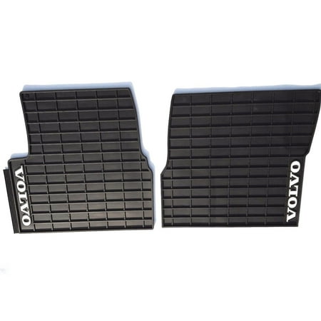 Volvo Truck VN VNL VT OEM Black Rubber Floor Mats W/ White Logo Fits all 1998-2017