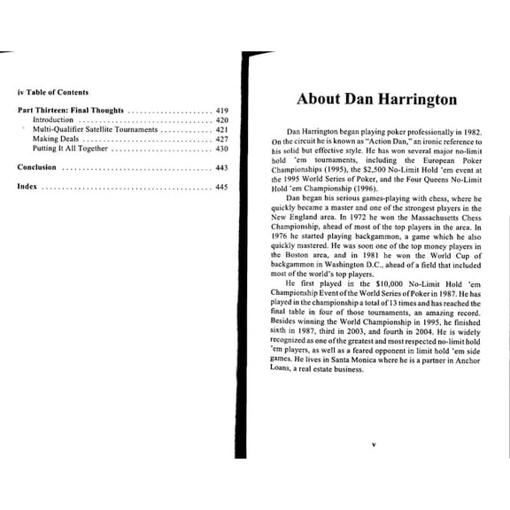 Pre-Owned Harrington on Hold 'Em: the Workbook: Expert Strategy for No-Limit Tournaments (Paperback) 1880685361 9781880685365