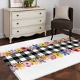 thumbnail image 4 of Colorful Flowers Area Rug 3x5 Washable Rug Non Slip Spring Floral Elegant Pastoral Watercolor Large Area Rug Indoor Floor Carpet for Entryway Bedroom Kitchen Living Room Home Office Dining Room, 4 of 8