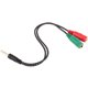 thumbnail image 4 of 1 pieza Adaptador de cable divisor de auriculares 2 en 1 4 polos 3.5 mm Auriculares de audio a 2 conectores hembra Cable de audio de 3 polos para auriculares PC, 4 of 5