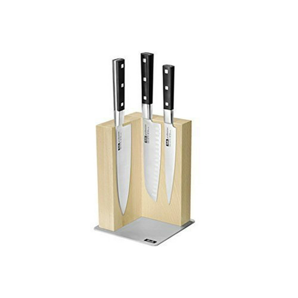 Fissler 4piece Kitchen Knife Set with Block and Japanese