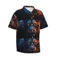 thumbnail image 2 of Balery Forest Cool Lion Print Men's Hawaiian Shirts Short Sleeve Beach Shirt Relaxed Fit Vacation Button Down Shirts-Large, 2 of 9