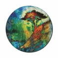 thumbnail image 1 of Bohemian Mouse Pad for Computers, Eastern Grunge Murky Tree on Hill with Circular Mandala Blur Paint, Round Non-Slip Thick Rubber Modern Gaming Mousepad, 8" Round, Multicolor, by Ambesonne, 1 of 2