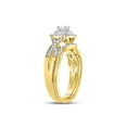 thumbnail image 3 of 14kt Yellow Gold Princess Diamond Bridal Wedding Ring Band Set 1/2 Cttw, 3 of 4
