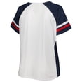 thumbnail image 3 of Women's White/Navy Washington Nationals Plus Size Notch Neck T-Shirt, 3 of 3