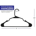 thumbnail image 3 of Royale Linens 20 Pack Black Plastic Hangers for Clothes - Heavy Duty Clothes Hanger for Everyday Use - Lightweight & Space Saving Notched Plastic Hangers, 3 of 9
