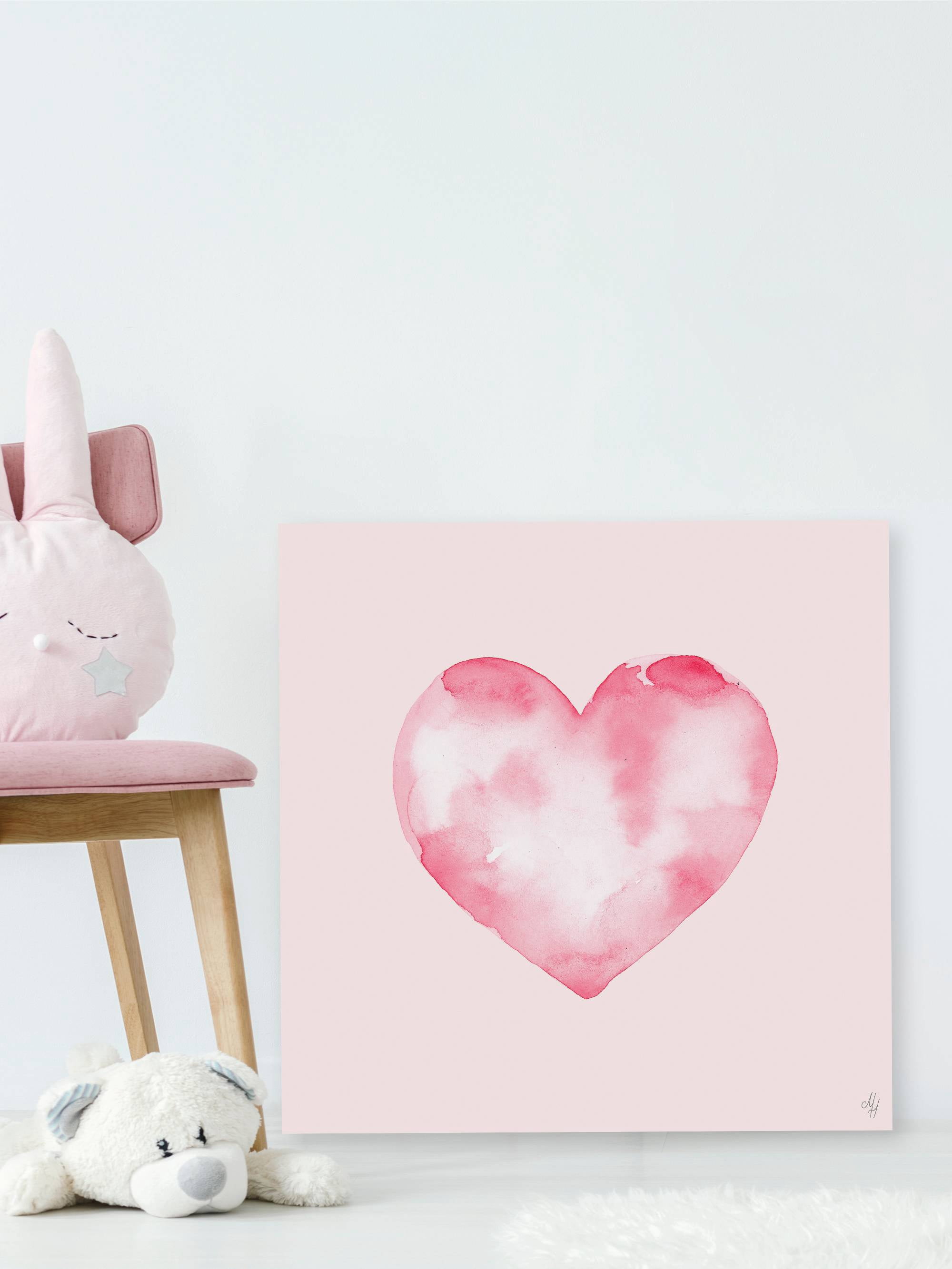 Marmont Hill Blurry Heart Canvas Wall Art