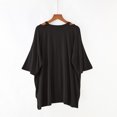 thumbnail image 5 of Women's Loose Fit V Neck Short Sleeve Comfy Regular Tank Tops Summer Casual Soft Lightweight T-Shirt Tee | CSEONE,Black L, 5 of 7