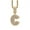 Gold C, variant on Women's Stainless Steel Ice Out Zirconia Initial A-Z Letter Name Pendant Necklace Hip Hop CZ Charm Jewelry with Twisted Chains Silver N