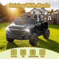 thumbnail image 3 of Track Seven 12V Ride on Car, Licensed Dodge RAM 3500 Ride On Truck with Remote Control, Rear Shock Suspension, LED Headlights, Low Battery Alarm, Bluetooth, Music, Ride on Toy for Kids Aged 3+, Black, 3 of 9