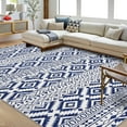 thumbnail image 2 of ZACOO 5' x 7' Rugs for Living Room Moroccan Geometric Living Room Rug Soft Bedroom Rug Low Pile Non-Shedding Accent Rug Blue, 2 of 7