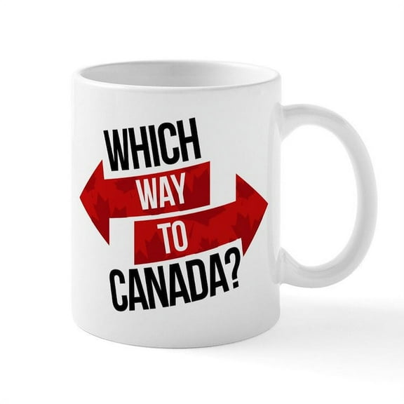 CafePress - Which Way To Canada? Mugs - 11 oz Ceramic Mug - Novelty Coffee Tea Cup