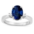 thumbnail image 2 of Star K � 3 Three Stone Oval Created Sapphire Classic Engagement Promise Ring, 2 of 9