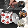 thumbnail image 4 of Yayeee Ashtray with Lid for Cigarette Smokeless Stainless Steel Home Ash Holder, Red Santa Hats Pattern, 4 of 7