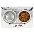 thumbnail image 1 of Winter Pet Mat for Food and Water, Winter Season Snow Colorful Happy Birds Cartoon Animals Tranquil Pattern, Non-Slip Rubber Mat for Dogs and Cats, 18" X 12", by Ambesonne, 1 of 2