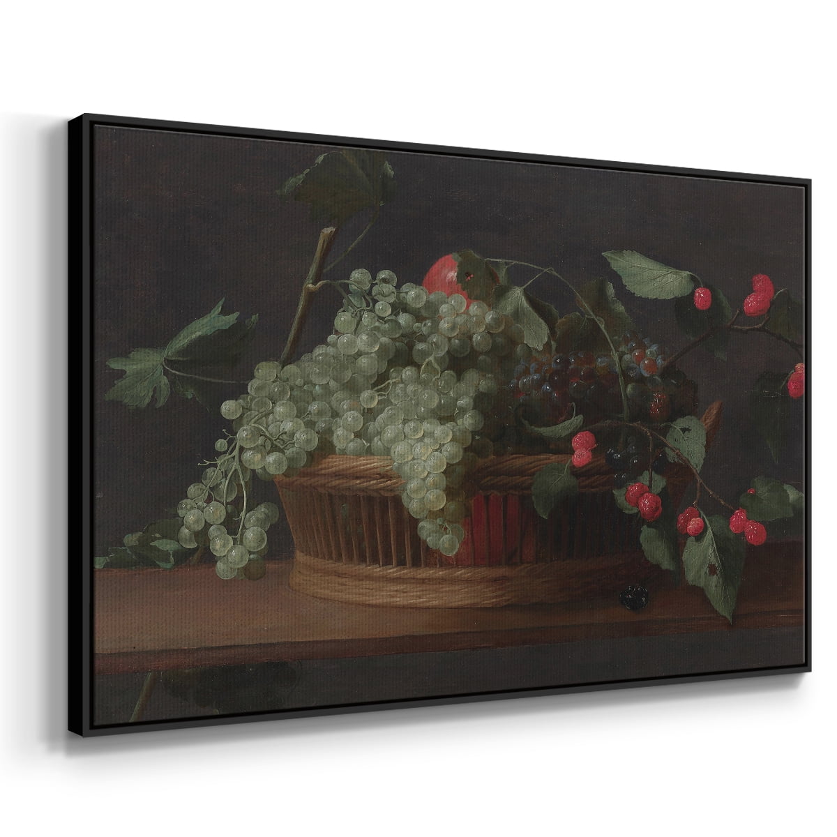 Vintage Botanical Print-LXXXIX By Wexford Home Framed in Black Wood Gallery Wrapped Canvas 27 in. x 41 in.