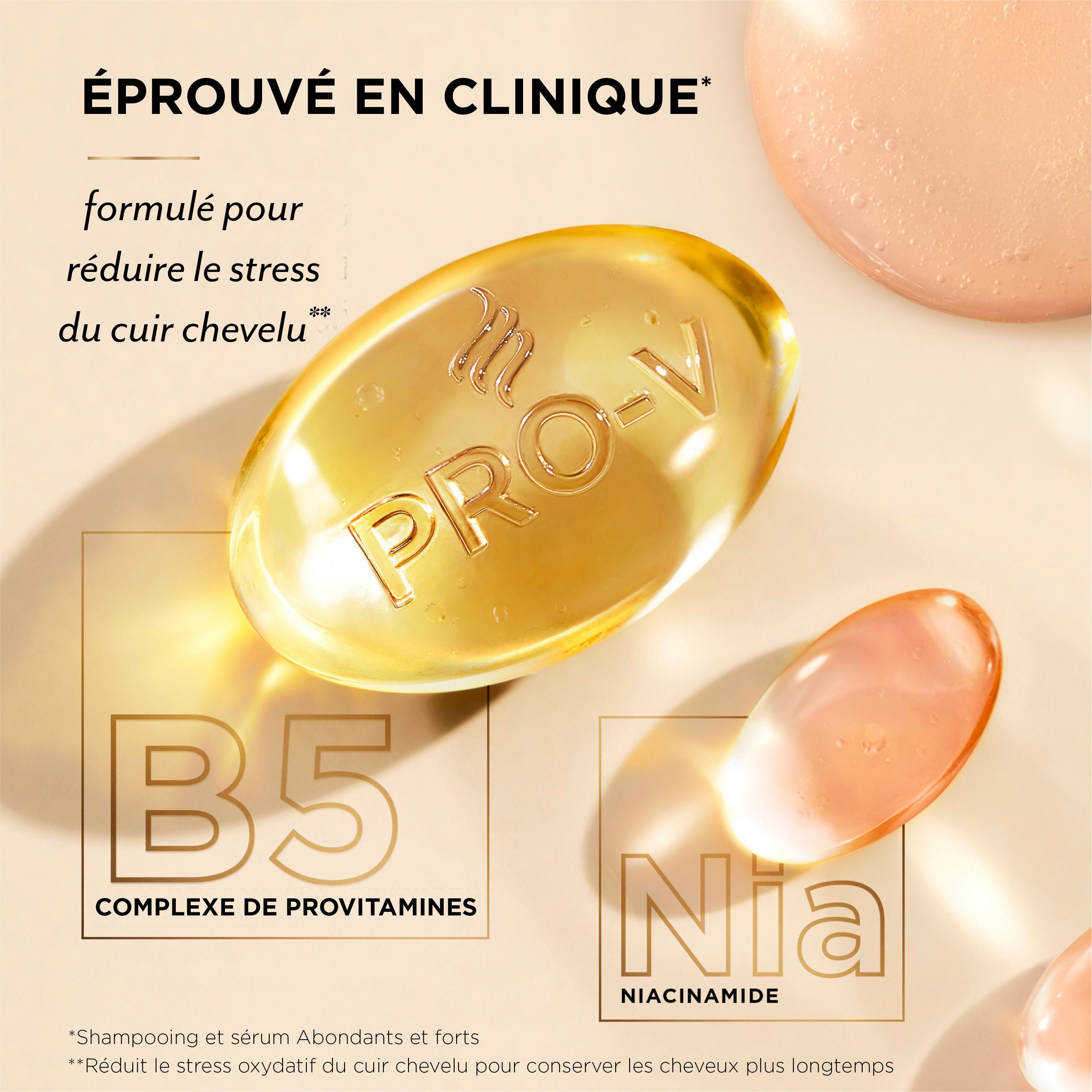 Shampooing Pantene Abondants et forts avec complexe de provitamine B5 et niacinamide