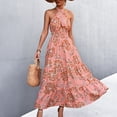 thumbnail image 3 of Vestido largo de verano para mujer, vestido de verano para mujer, vestido de cuello halter cruzado sin espalda, vestido de verano con cuello halter cruzado diseñado para precisión, 3 of 6