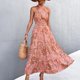 thumbnail image 3 of Vestido de mujer con cuello halter cruzado, vestido de verano para mujer, vestido largo de verano sin espalda para mujer, vestido de verano con cuello halter cruzado, calidad en la que puede confiar, 3 of 6