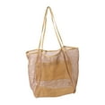 thumbnail image 7 of Tote Mesh Beach Tote Stylish Casual Portable Lightweight Durable Shoulder Handbag Hobo Pouch for Travel Gym Summer Vacation Street Khaki, 7 of 7
