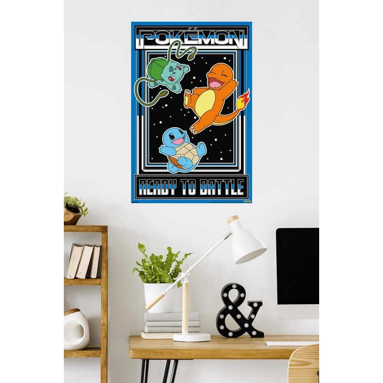 Pokémon - Kanto Starters Ready to Battle Wall Poster, 22.375