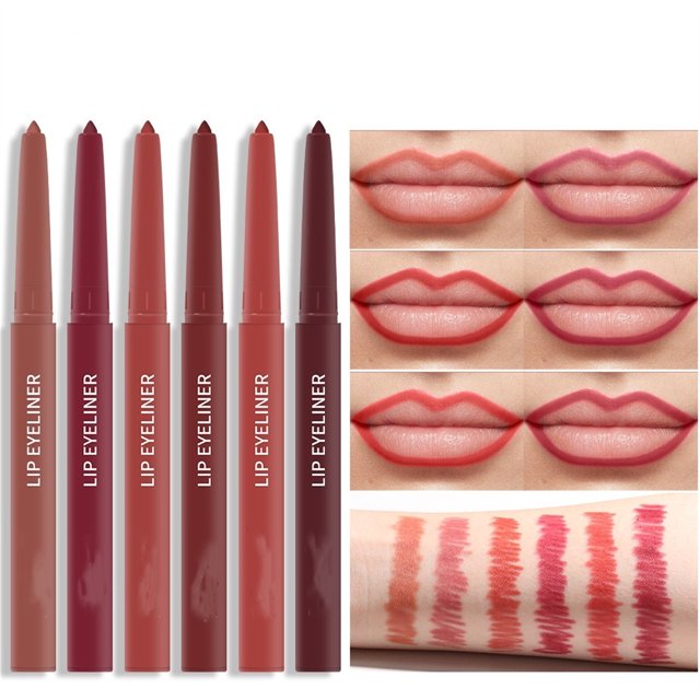 Crayon à Lèvres Automatique Imperméable Résistant à la Transpiration multi-Couleurs Application Précise Facile à Utiliser pour Améliorer la Forme Naturelle des Lèvres
