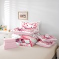 thumbnail image 5 of Feelyou Girly Pink Axolotl Bedding Comforter Set 7 Pieces, Cartoon Cherry Blossoms Full Bedding Set, Teens Kids Girls Women Reversible Fitted Sheet Flat Sheet, Microfiber Bedroom Decor, 5 of 7