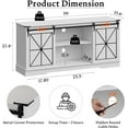 thumbnail image 5 of PUFFCAFE Farmhouse TV Stand for 65" 60" 55" Tvs,Entertainment Center with Storage & Sliding Barn Doors,Media TV Console Table,White TV Stand for Living Room, 5 of 6