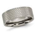 thumbnail image 1 of Mens Titanium Pattern Brushed Flat Band Ring 8mm, 1 of 4