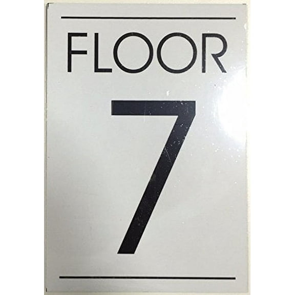 FLOOR SEVEN (7) SIGN (WHITE)