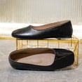 thumbnail image 7 of hoksml Women's Square Toe Slip-On Flats Low Heel Casual Office Dress Shoes, Black Yellow, 7 of 7