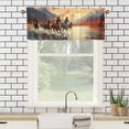 thumbnail image 3 of Galloping Horse Curtain Valances Western Farm Horses Animal Sunset Thermal Insulated Room Darkening Curtain for Dinning Room 54 by 18 in, 1 Panel, 3 of 6