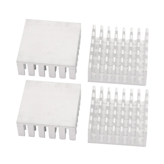 4Pcs 25mm x 25mm x 10mm Aluminum Heatsink Heat Diffuse Cooling Fin Silver Tone
